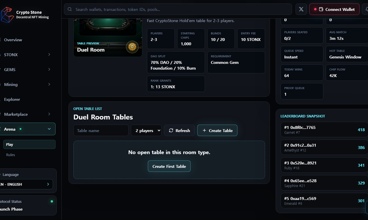 Shuffle NFT Seed desktop example screen